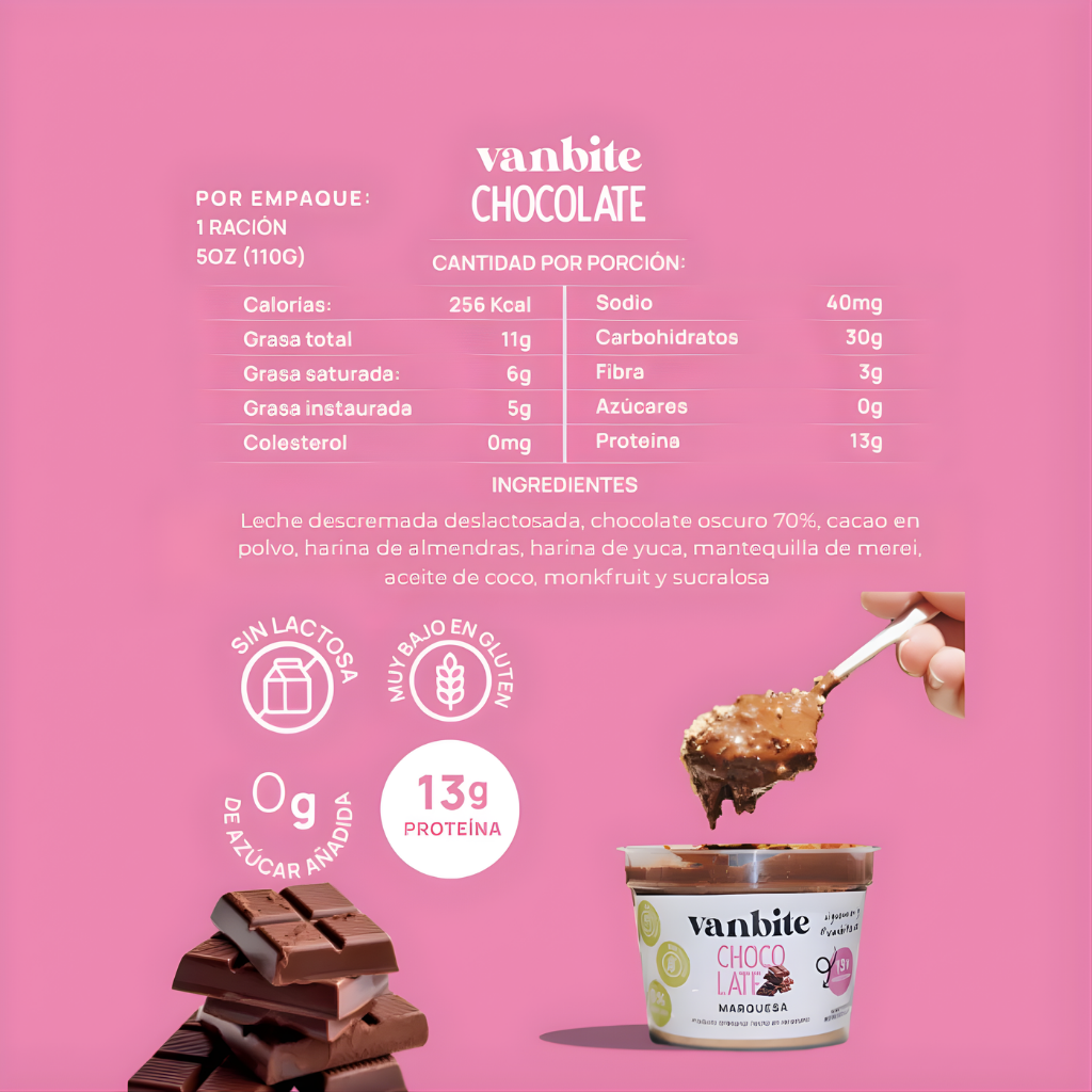 Marquesa de Chocolate sin Azúcar 140g – VanBite