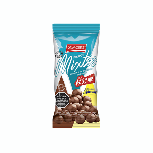 Chocolate sin Azúcar Frutos Mixtos 40g – St. Moritz