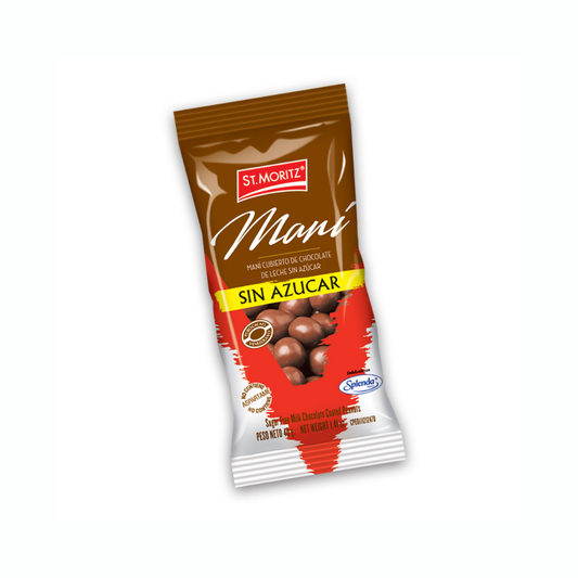 Chocolate de Leche con Maní Sin Azúcar 40g – St. Moritz