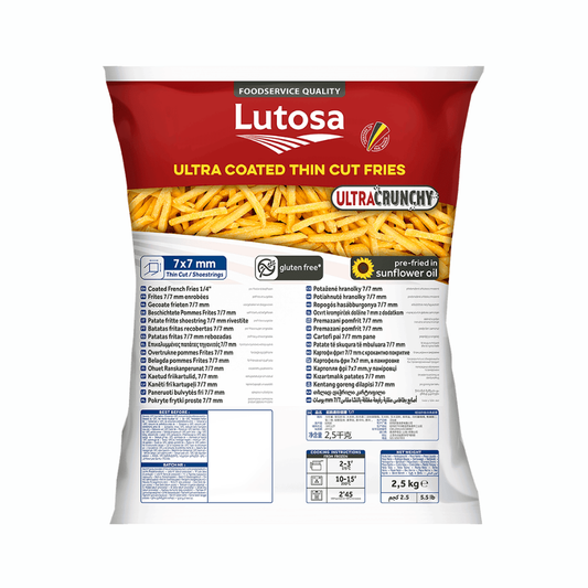 Ultra Coated Thin Cut Fries Ultra Crunchy 2.5kg - Lutosa