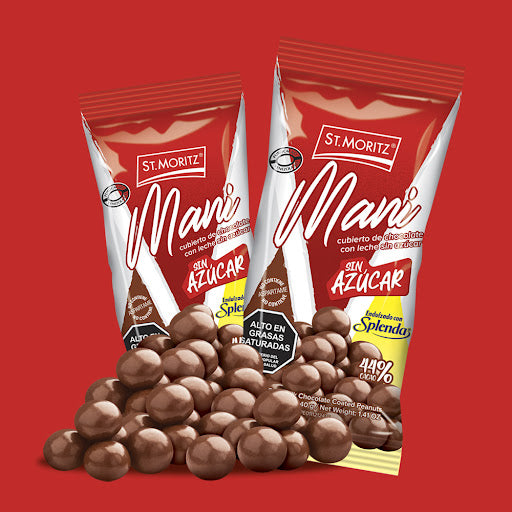 Chocolate de Leche con Maní Sin Azúcar 40g – St. Moritz